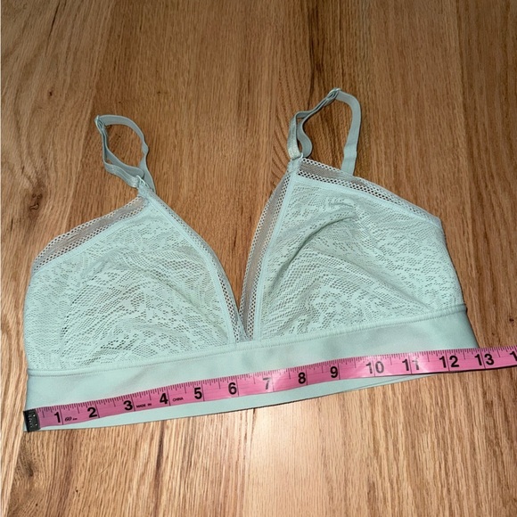 Soma Triangle Soft Bralette with Lace Wireless Light Blue Size Large - Picture 6 of 11
